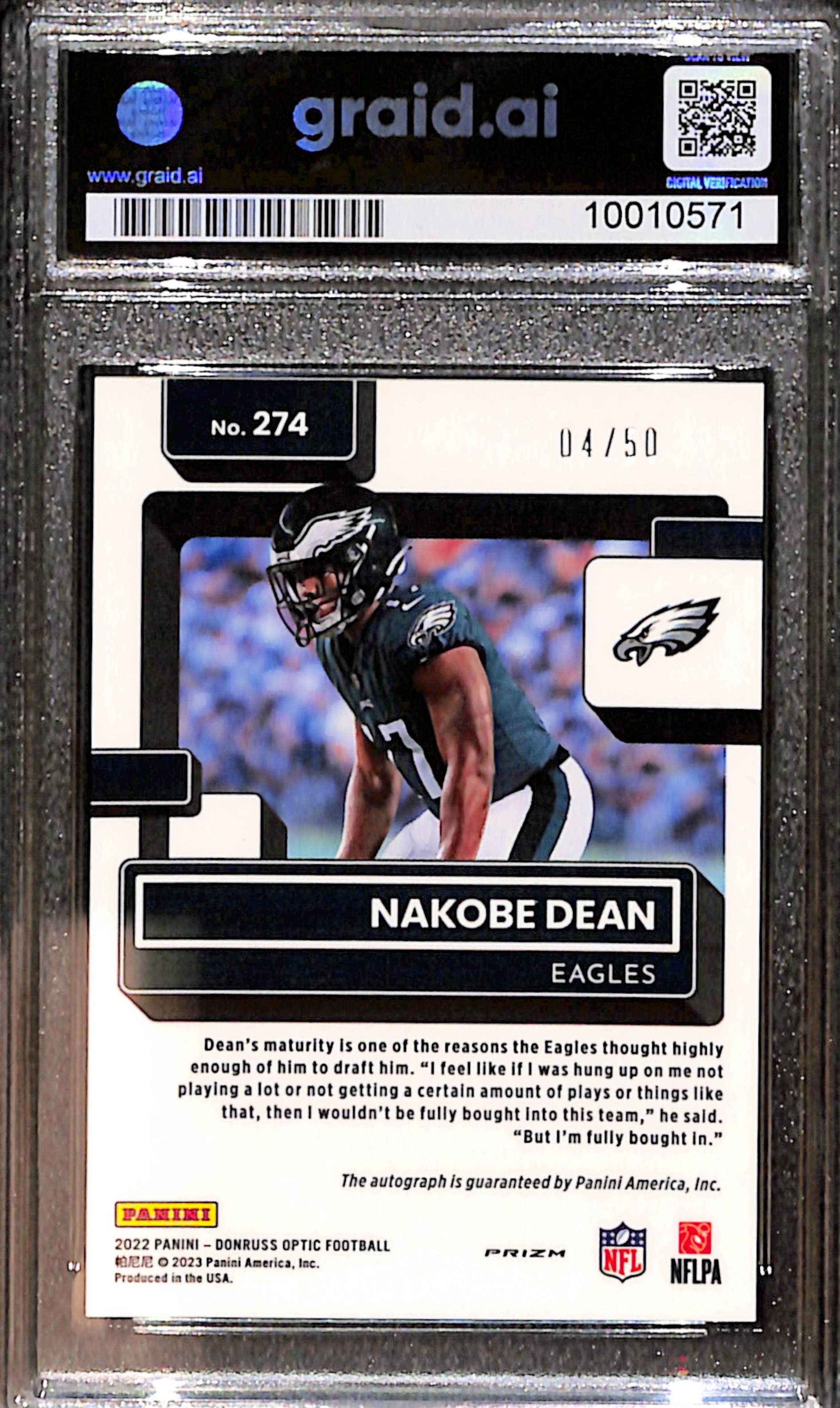 Nakobe Dean back